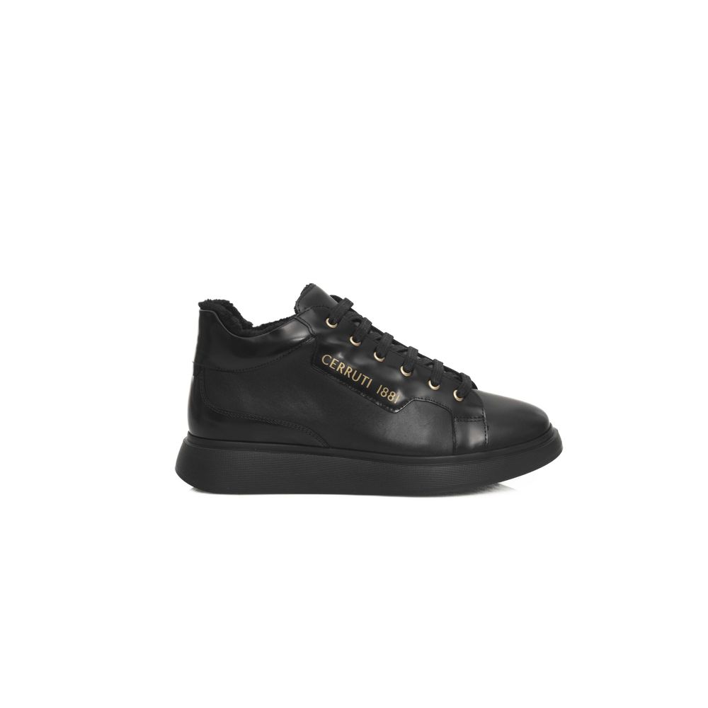 Cerruti 1881 Schwarzes Leder Damen Sneaker