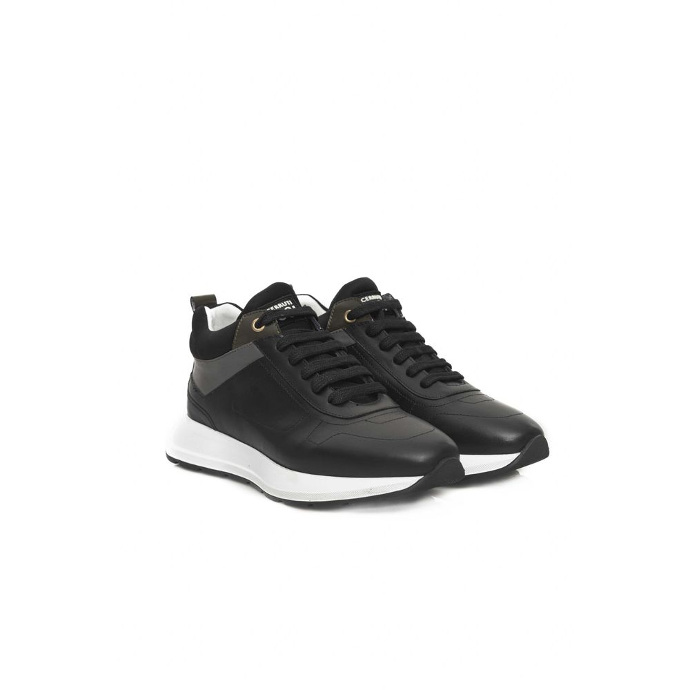 Cerruti 1881 Schwarzes Leder Damen Sneaker