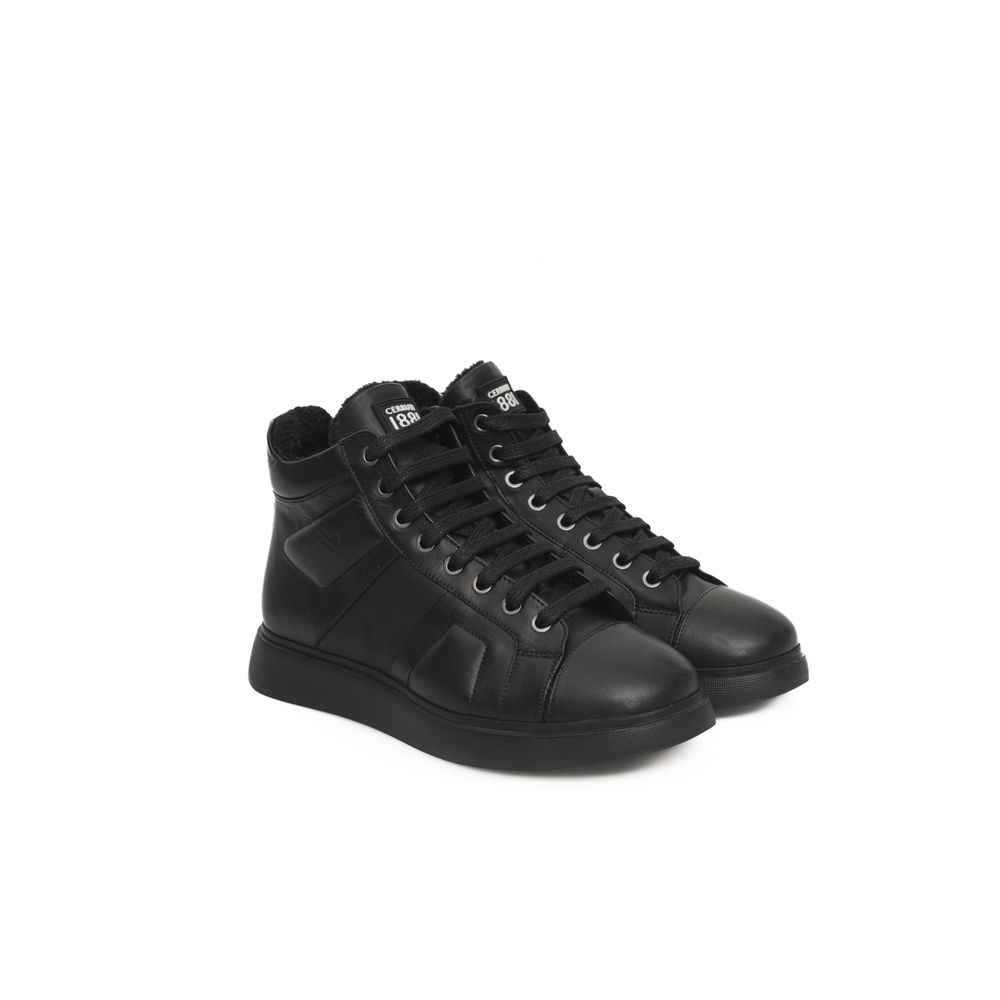 Cerruti 1881 Schwarzes Leder Damen Sneaker