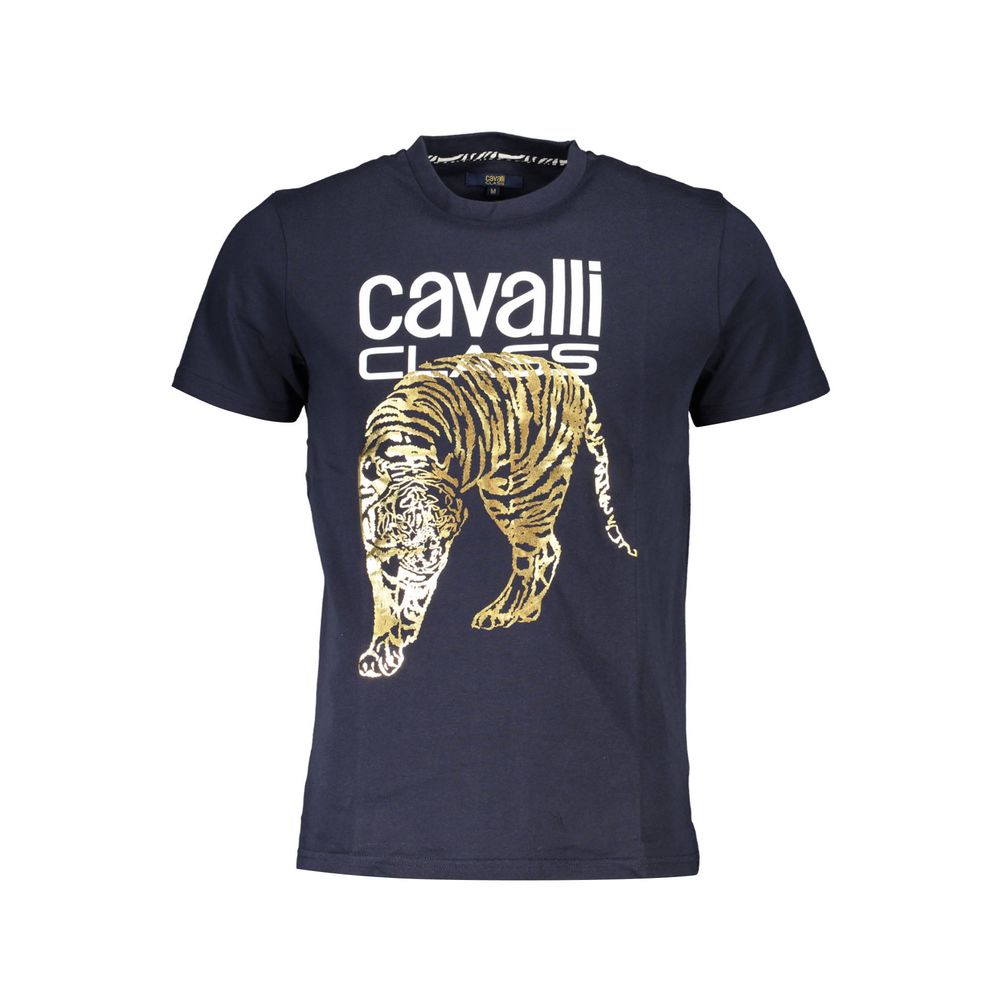 Cavalli Class T-Shirt aus blauer Baumwolle