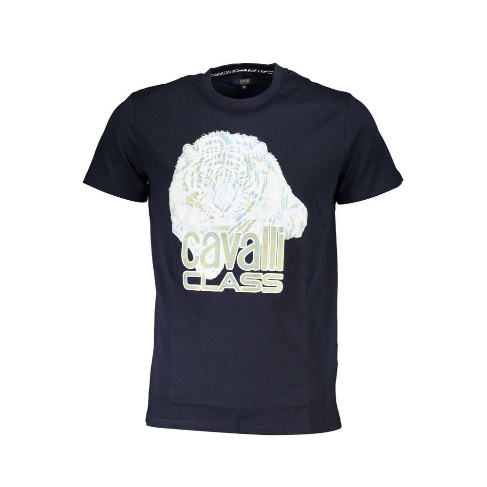 Cavalli Class T-Shirt aus blauer Baumwolle