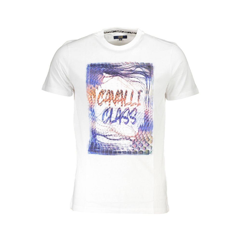 Cavalli Class T-Shirt aus weißer Baumwolle