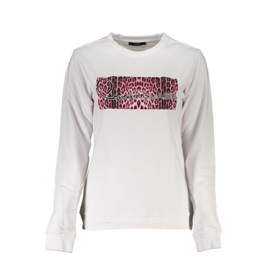 Cavalli Class Weißer Baumwollpullover