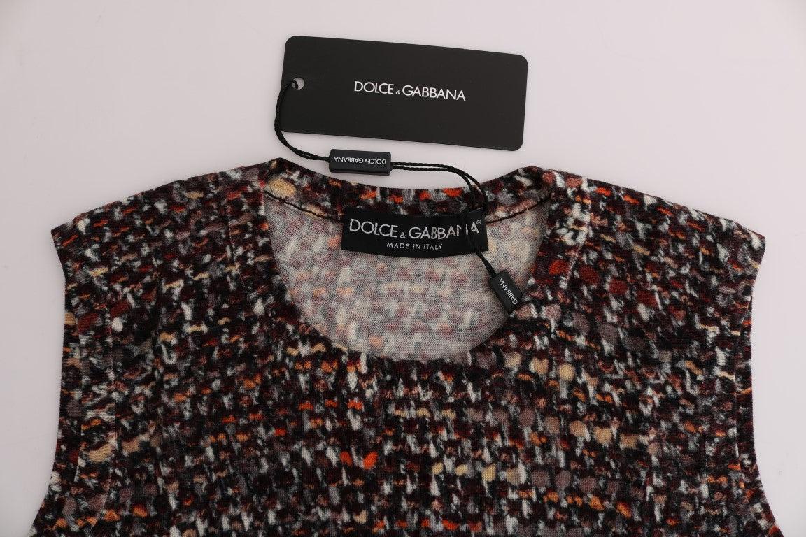 Dolce &amp; Gabbana sleeveless multicolor knitted wool top