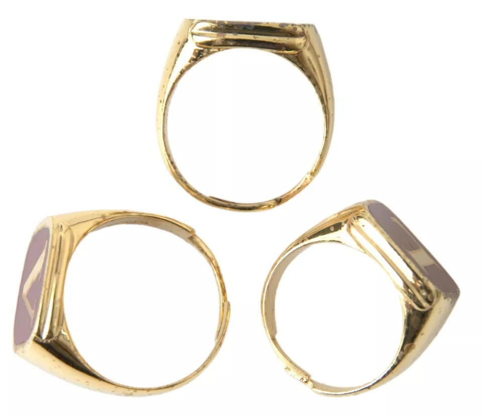 Dolce & Gabbana Gold Messing LOVE Emaille Satz von 3 Ring