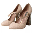 Load image into Gallery viewer, Dolce & Gabbana Beige Leder Mary Janes Verschönerte Schuhe
