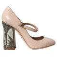 Load image into Gallery viewer, Dolce & Gabbana Beige Leder Mary Janes Verschönerte Schuhe
