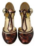 Load image into Gallery viewer, Dolce & Gabbana Gold Leopard T-strap Pumps Sandalen Schuhe
