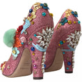 Load image into Gallery viewer, Dolce & Gabbana Rosa verschönert Pelz Mary Jane Pumps Schuhe
