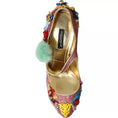 Load image into Gallery viewer, Dolce & Gabbana Rosa verschönert Pelz Mary Jane Pumps Schuhe
