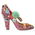 Load image into Gallery viewer, Dolce & Gabbana Rosa verschönert Pelz Mary Jane Pumps Schuhe
