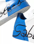 Bild in Galerie-Betrachter laden, Dolce & Gabbana Weiß Blau Leder Logo Low Top Sneakers Schuhe
