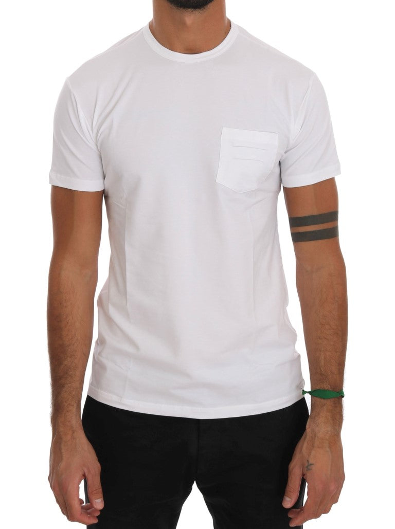 Daniele Alessandrini Elegant white crew neck t-shirt made of cotton