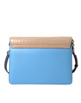 Load image into Gallery viewer, Dolce & Gabbana Blau Beige Exotisches Leder LUCIA Crossbody Geldbörse Tasche
