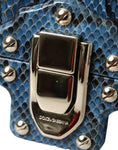 Load image into Gallery viewer, Dolce & Gabbana Blau Beige Exotisches Leder LUCIA Crossbody Geldbörse Tasche
