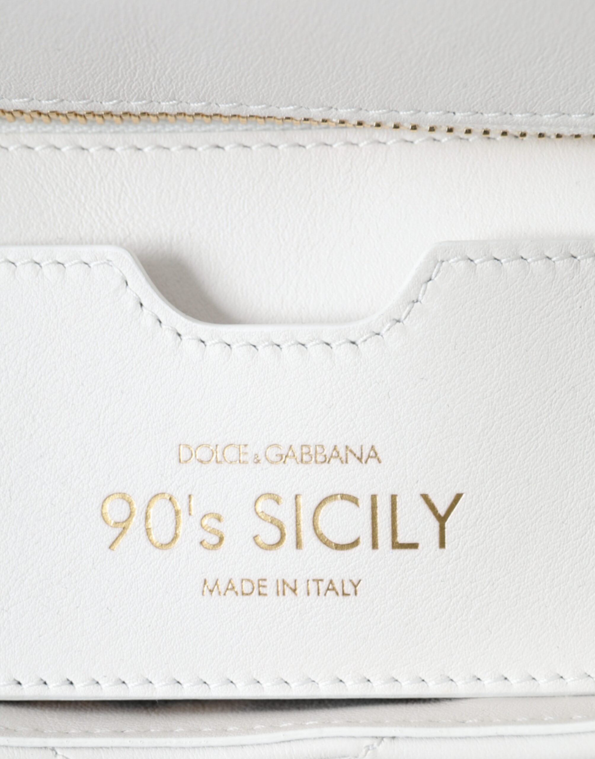 Dolce & Gabbana Weiße Kalbsleder 90's SICILY Umhängetasche