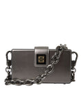 Load image into Gallery viewer, Dolce & Gabbana Metallisch graues Kalbsleder DG BOX Umhängetasche
