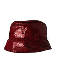 Load image into Gallery viewer, Dolce & Gabbana Rote Pailletten Nylon Eimer Hut Männer
