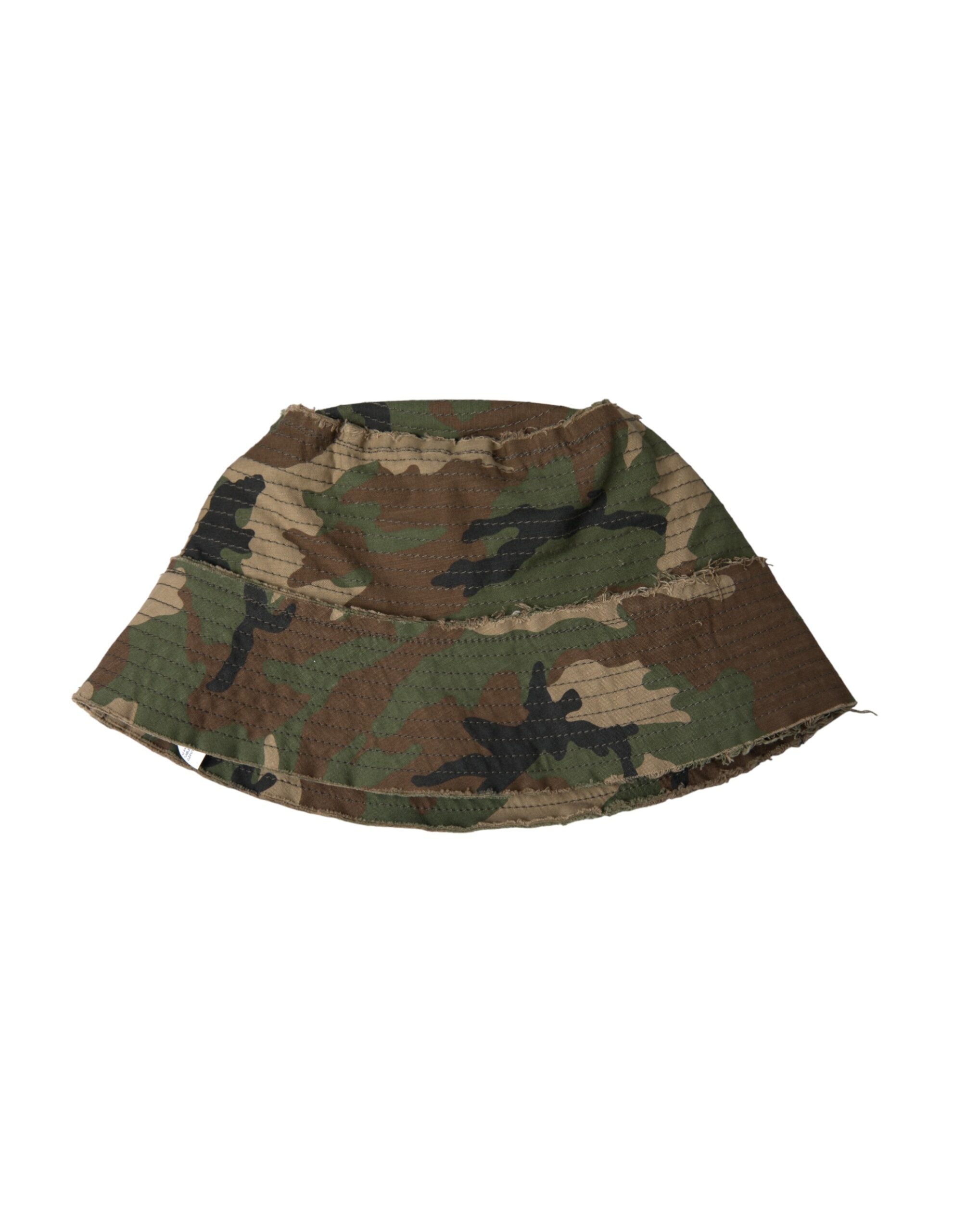 Dolce & Gabbana Grüner Camouflage Baumwolle Eimer Hut Männer