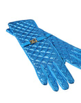 Load image into Gallery viewer, Dolce & Gabbana Blaue, gesteppte Handschuhe mittlerer Armlänge aus Leder
