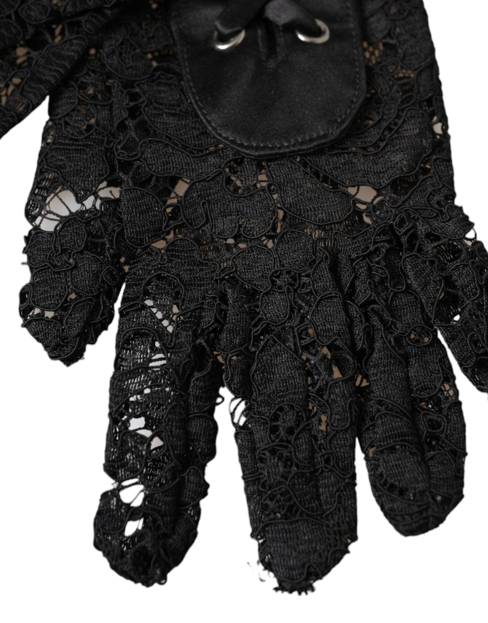 Dolce & Gabbana Schwarze Taormina Spitze Ellenbogenlange Handschuhe