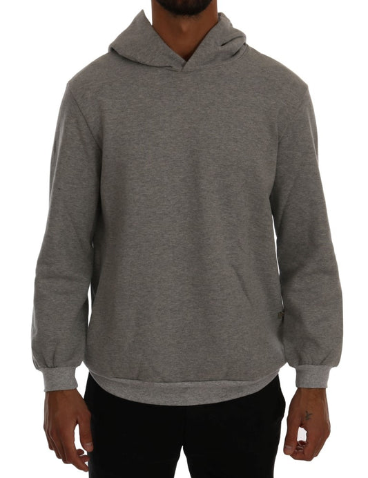 Daniele Alessandrini Refined hooded sweater in gray cotton