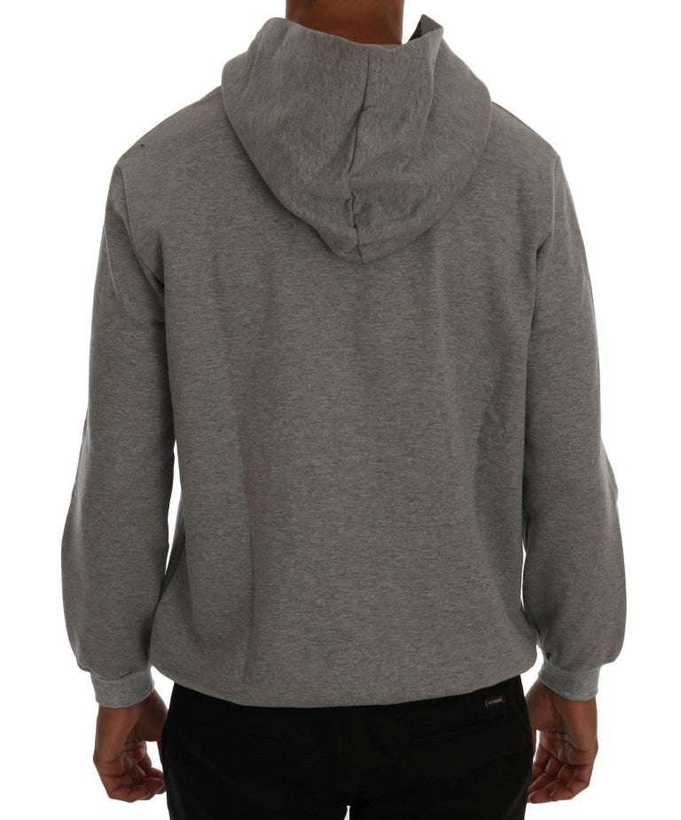 Daniele Alessandrini Refined hooded sweater in gray cotton