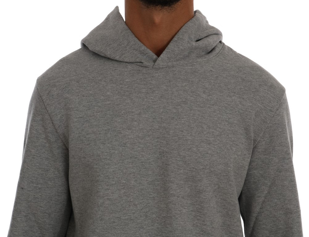 Daniele Alessandrini Refined hooded sweater in gray cotton