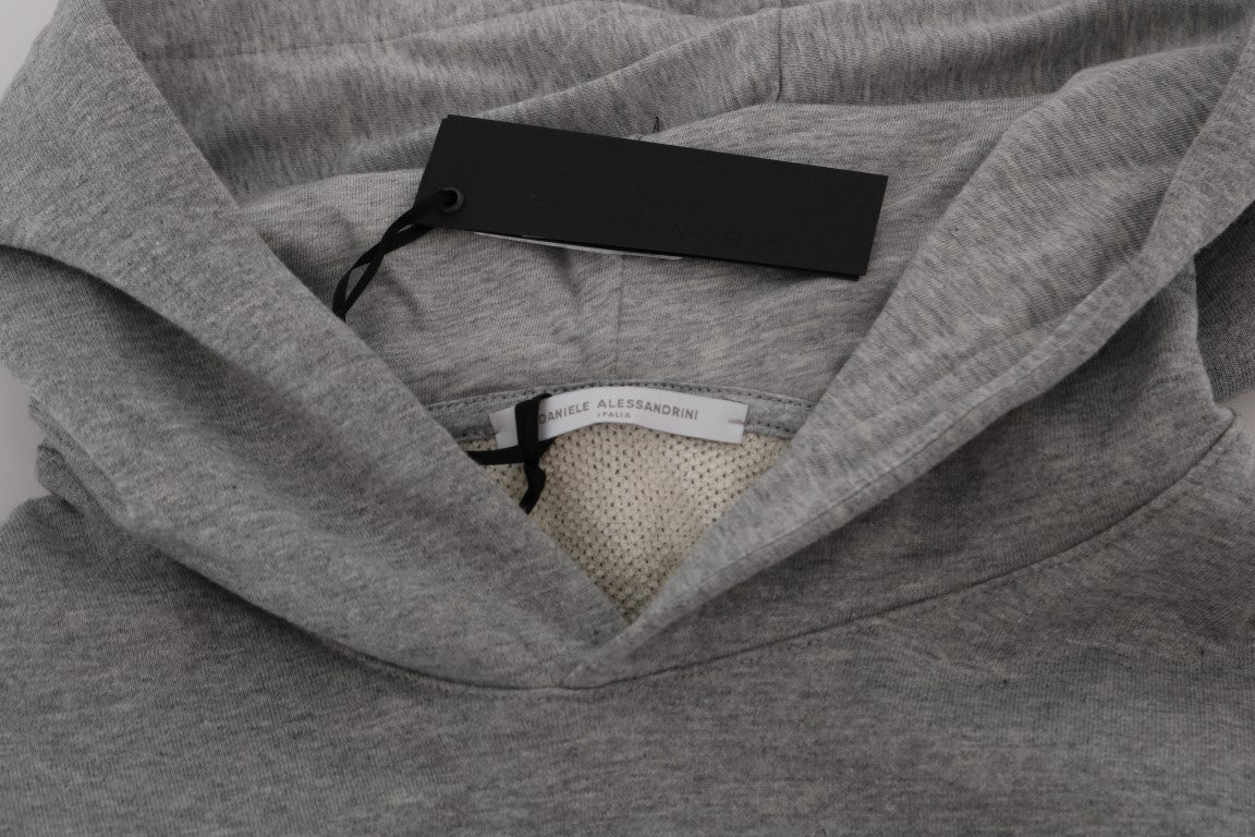 Daniele Alessandrini Refined hooded sweater in gray cotton