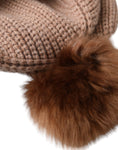 Load image into Gallery viewer, Dolce & Gabbana Brown Solid gestrickt Pelz Ball Winter Beanie Hut
