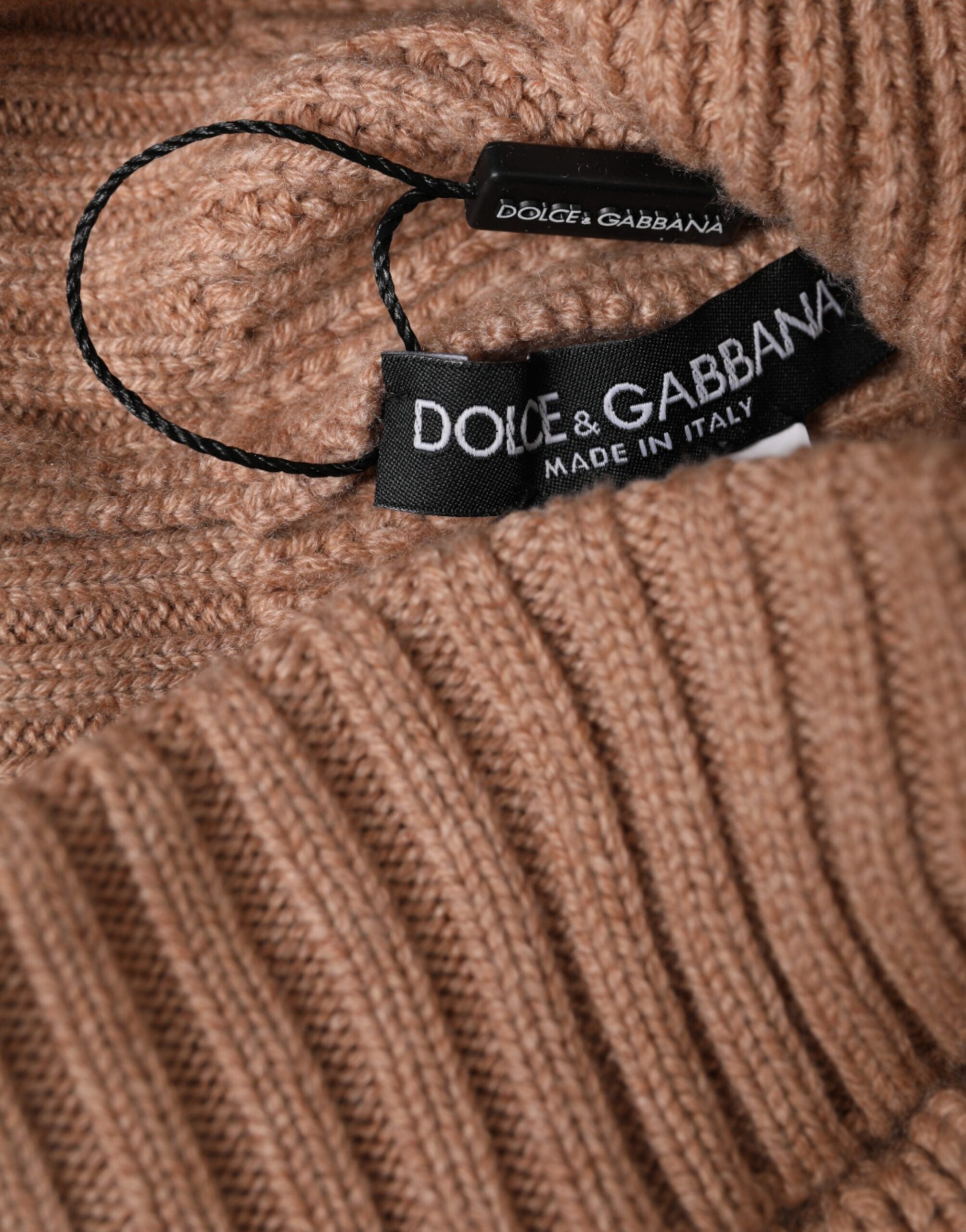 Dolce & Gabbana Brown Solid gestrickt Pelz Ball Winter Beanie Hut