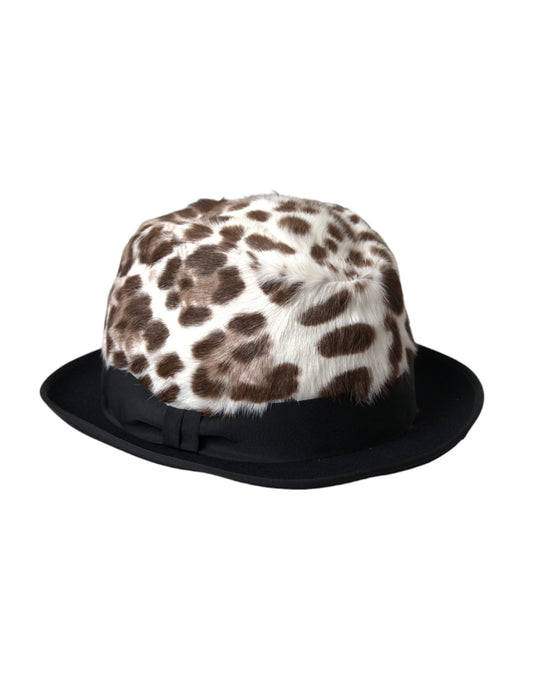 Dolce & Gabbana Multicolor Leopard Frauen Fedora Hut