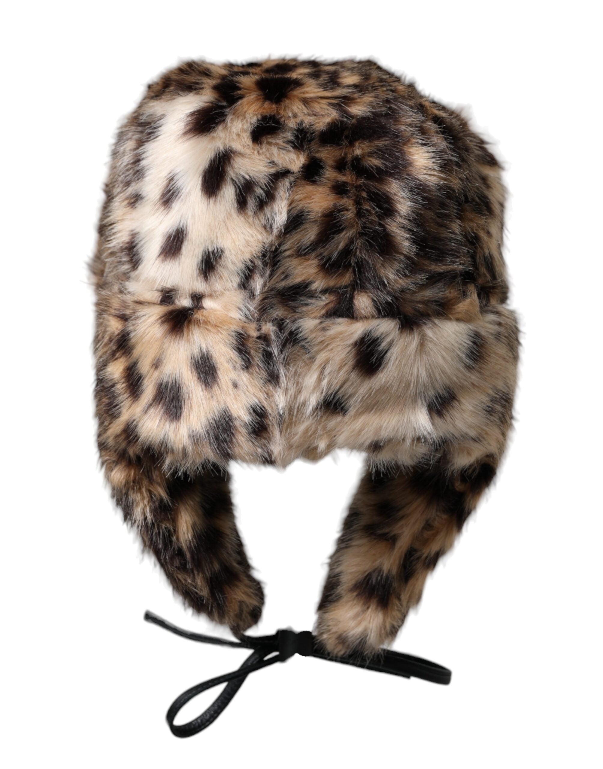 Dolce & Gabbana Multicolor Leopard Pelz Trapper Frauen Hut