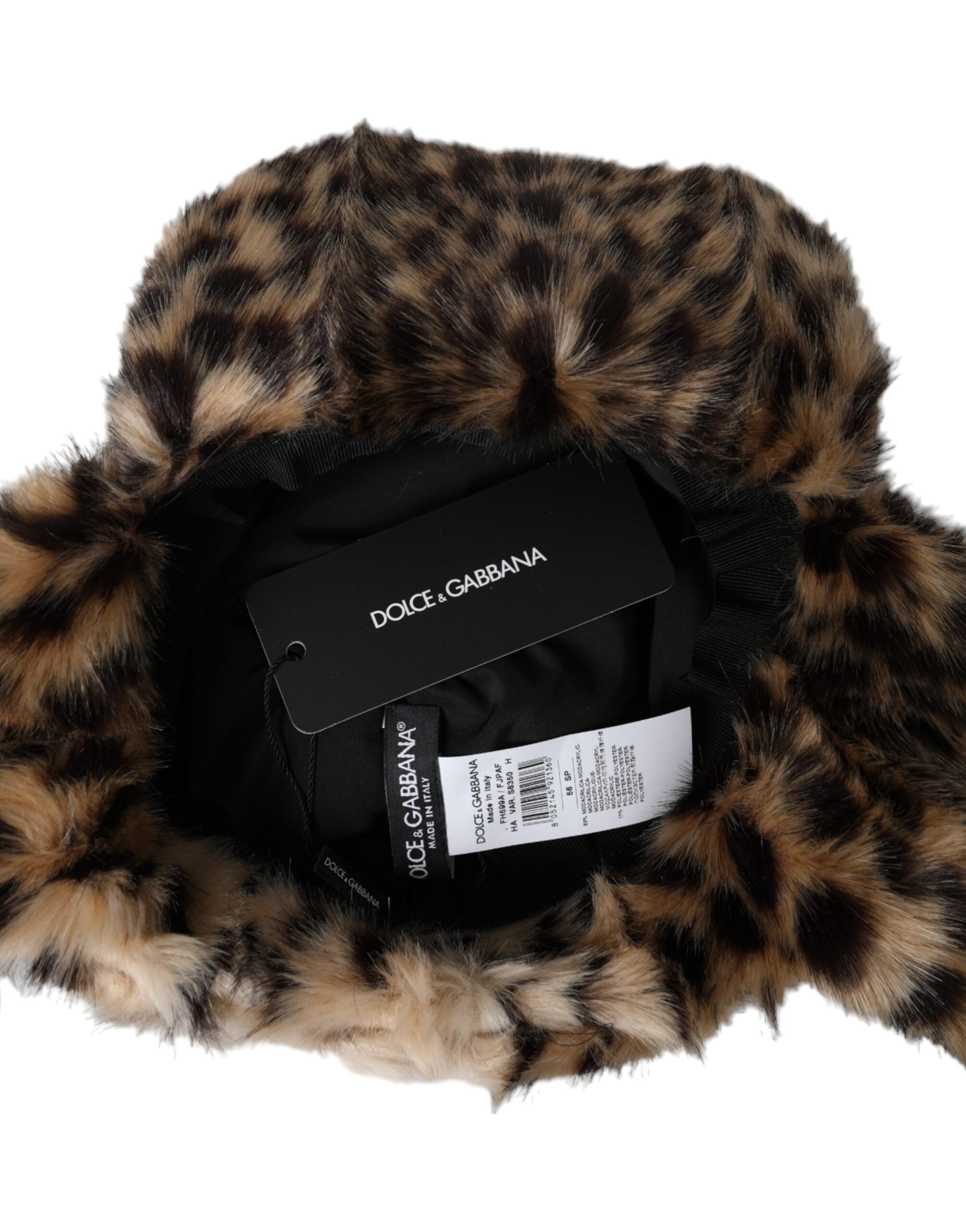 Dolce & Gabbana Multicolor Leopard Pelz Trapper Frauen Hut