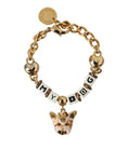 Bild in Galerie-Betrachter laden, Dolce & Gabbana Gold-Ton Messing Kette MY DOG Herz-Armband
