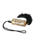 Load image into Gallery viewer, Dolce & Gabbana Beige Exotisches Leder Mini-Spiegel Quaste Make Up Tasche
