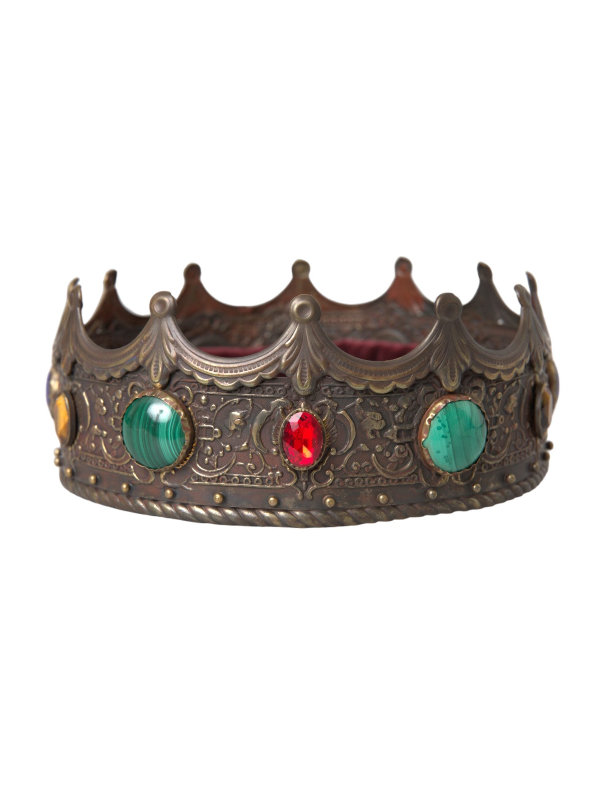 Dolce & Gabbana Bronze Messing Multicolor Kristallkrone Tiara Hut