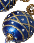 Bild in Galerie-Betrachter laden, Dolce & Gabbana Gold Messing Blau Dangle Weihnachten Ball Crystal Clip auf Ohrringe
