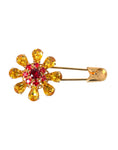 Bild in Galerie-Betrachter laden, Dolce & Gabbana Gold Messing Floral Kristall Schmuck Brosche Pin
