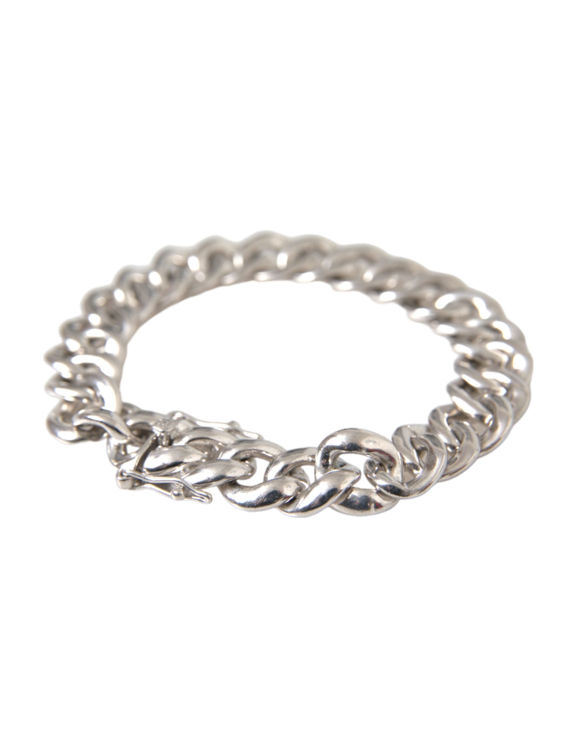 Nialaya Massives schweres Curb Link 925 Sterling Silber Armband Männer