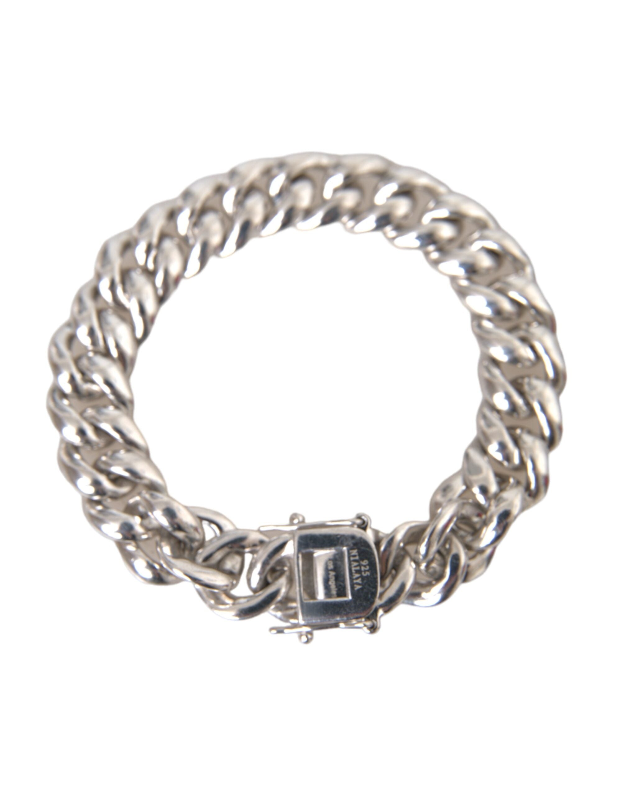 Nialaya Massives schweres Curb Link 925 Sterling Silber Armband Männer