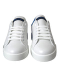 Load image into Gallery viewer, Dolce & Gabbana Weiß Blau Leder Logo Low Top Sneakers Schuhe
