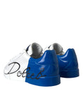 Load image into Gallery viewer, Dolce & Gabbana Weiß Blau Leder Logo Low Top Sneakers Schuhe
