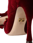 Load image into Gallery viewer, Dolce & Gabbana Dunkelroter Samt Devotion Schnalle Stiefel Schuhe
