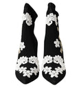 Load image into Gallery viewer, Dolce & Gabbana Schwarz Weiß Stickerei Slip On Stiefel Schuhe
