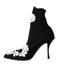 Load image into Gallery viewer, Dolce & Gabbana Schwarz Weiß Stickerei Slip On Stiefel Schuhe
