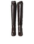 Load image into Gallery viewer, Dolce & Gabbana Braun Exotische Leder Absätze Hohe Stiefel Schuhe
