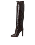 Load image into Gallery viewer, Dolce & Gabbana Braun Exotische Leder Absätze Hohe Stiefel Schuhe
