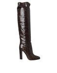 Load image into Gallery viewer, Dolce & Gabbana Braun Exotische Leder Absätze Hohe Stiefel Schuhe
