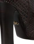 Load image into Gallery viewer, Dolce & Gabbana Braun Exotische Leder Absätze Hohe Stiefel Schuhe
